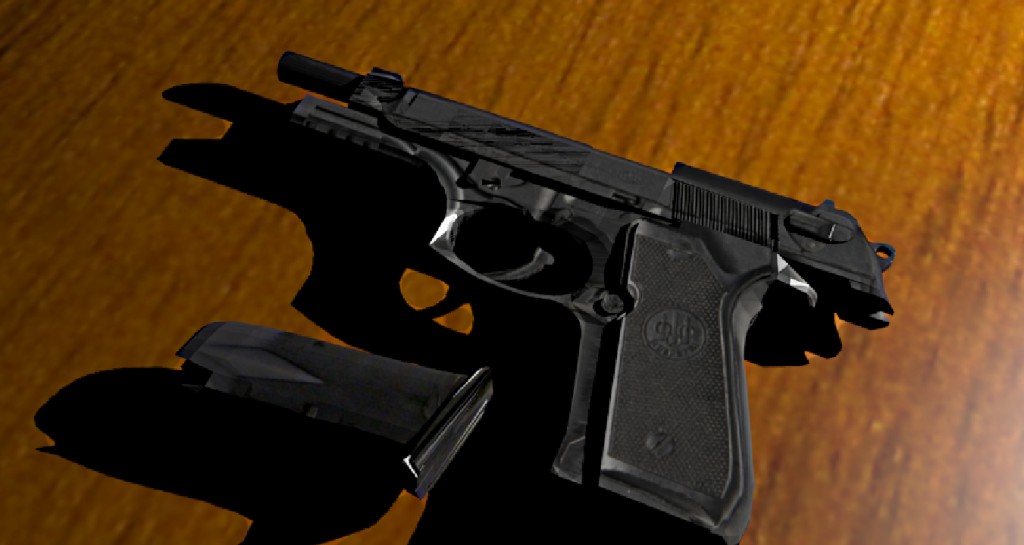 High-Poly Beretta M9 Pistol preview image 1